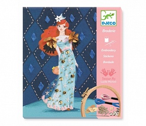 Набор для творчества Модная вечеринка – серия Раскраска-аппликация (Djeco, 09844k)